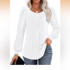 Elegant White Long Sleeve Blouse
